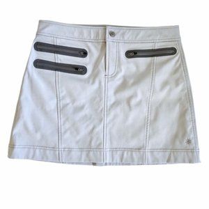 Athleta Light Grey Fleece Lined Skirt Zippers 6